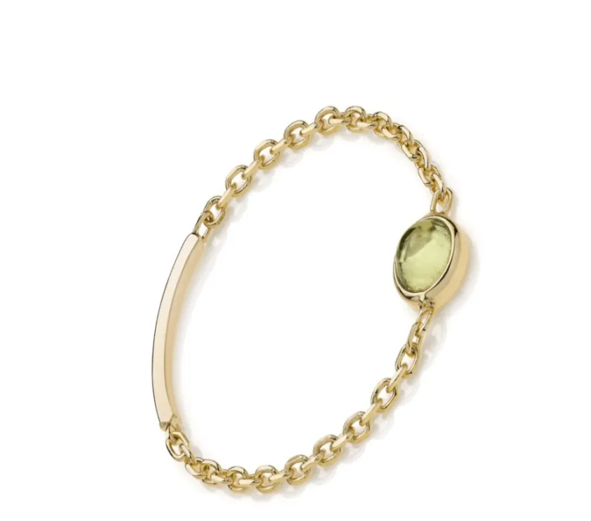 Anello in oro 750 con quarzo verde