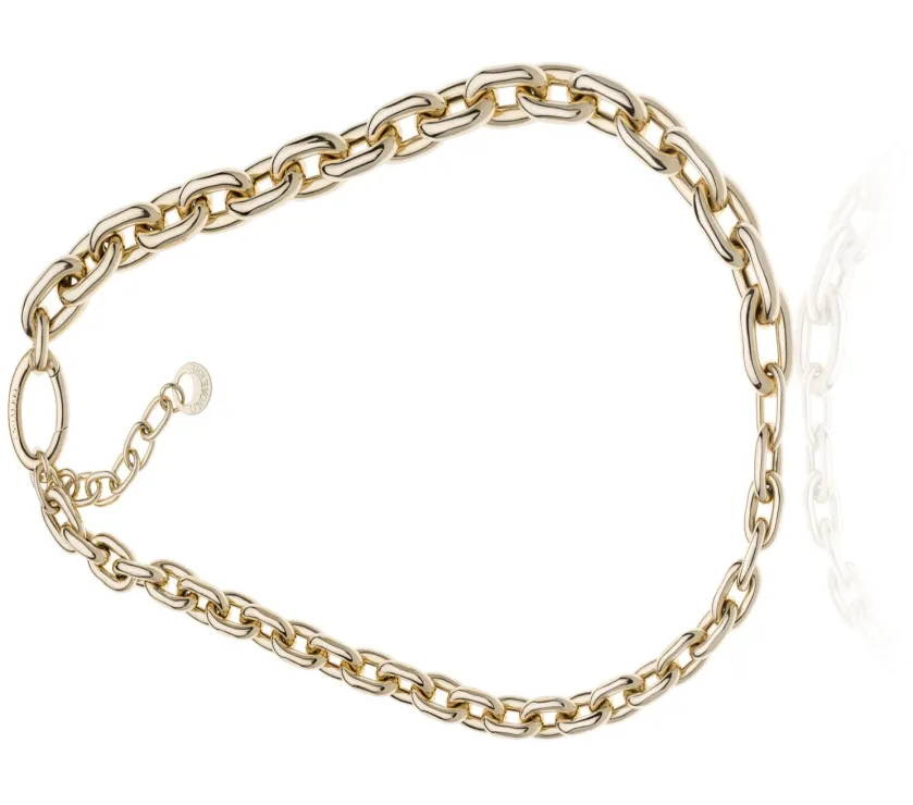 Collana in argento dorato catena forzatina