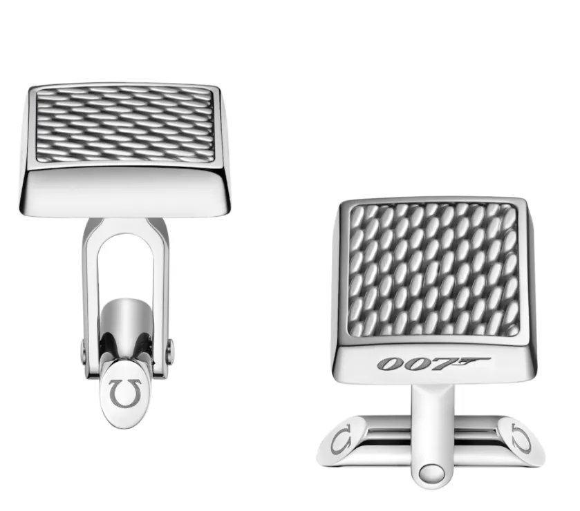 Omega Mania Cufflinks Sapphire Crystal Plates Stainless Steel