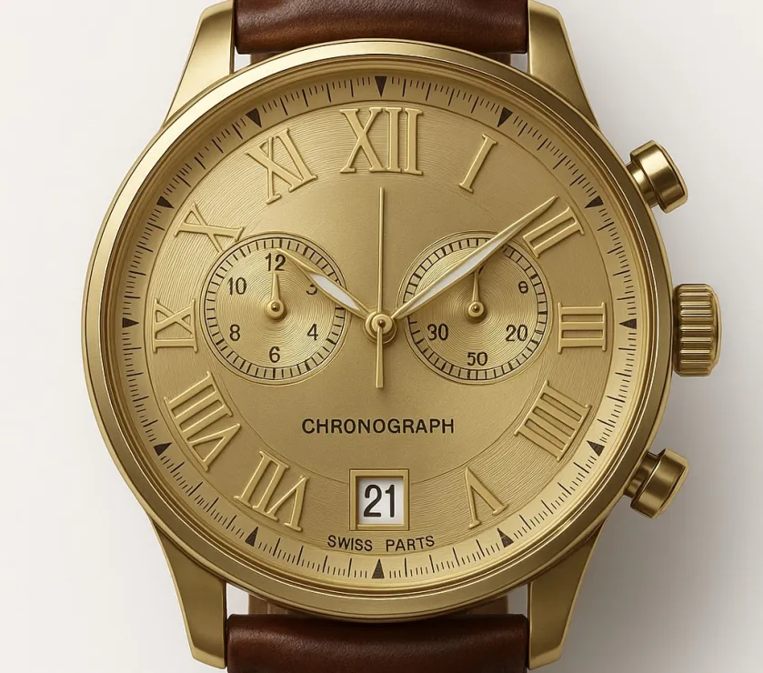 Vicence Milor 14K God Only Case Chrono Quartz Men' Watch