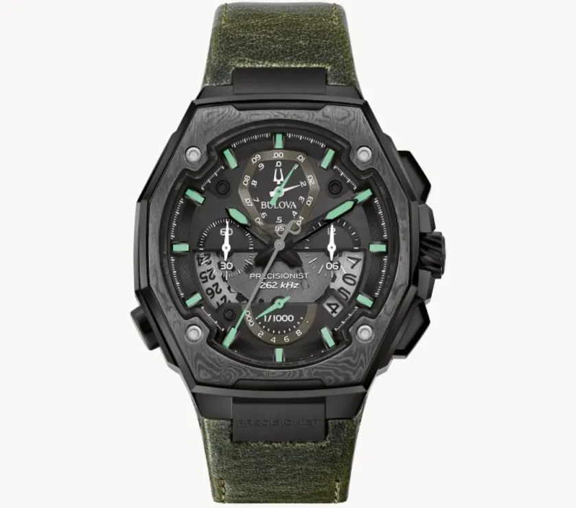 Bulova Series X Se 98B355 Black Green Accents Autoamtic Men' Watch