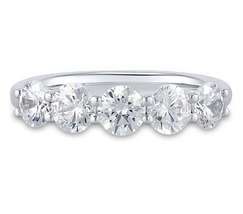 Diamond Lab Grown Diamond Five-Stone Anniversary Band 14K White Gold
