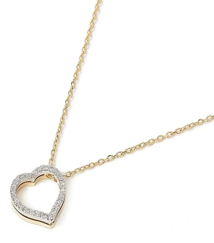 UNOAERRE Gold necklace with heart and diamonds