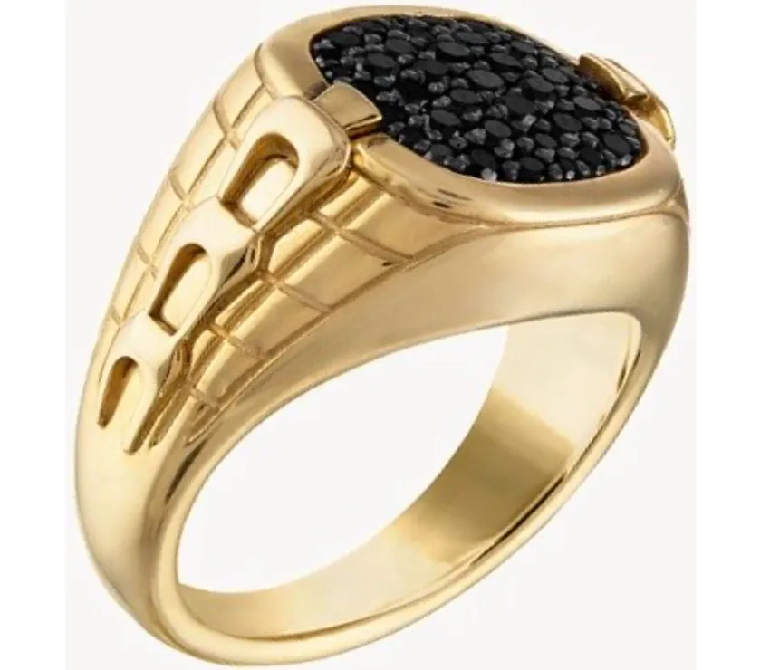 Bulova Classic Men' Ring in 14K Gold Plated Sterling Silver