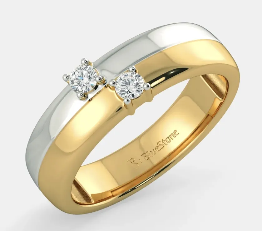 Bluestone Dual Sonata Collection Diamond Ring In 18Kt Two Tone