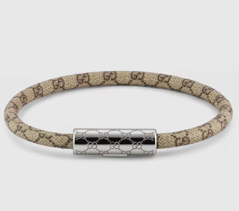 Gucci Beige and dark brown GG Bracelet with enamel 836293 IAADZ 8199