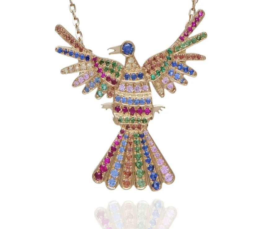 Nayla Shami Bird Confetti Necklace  in 18K Gold