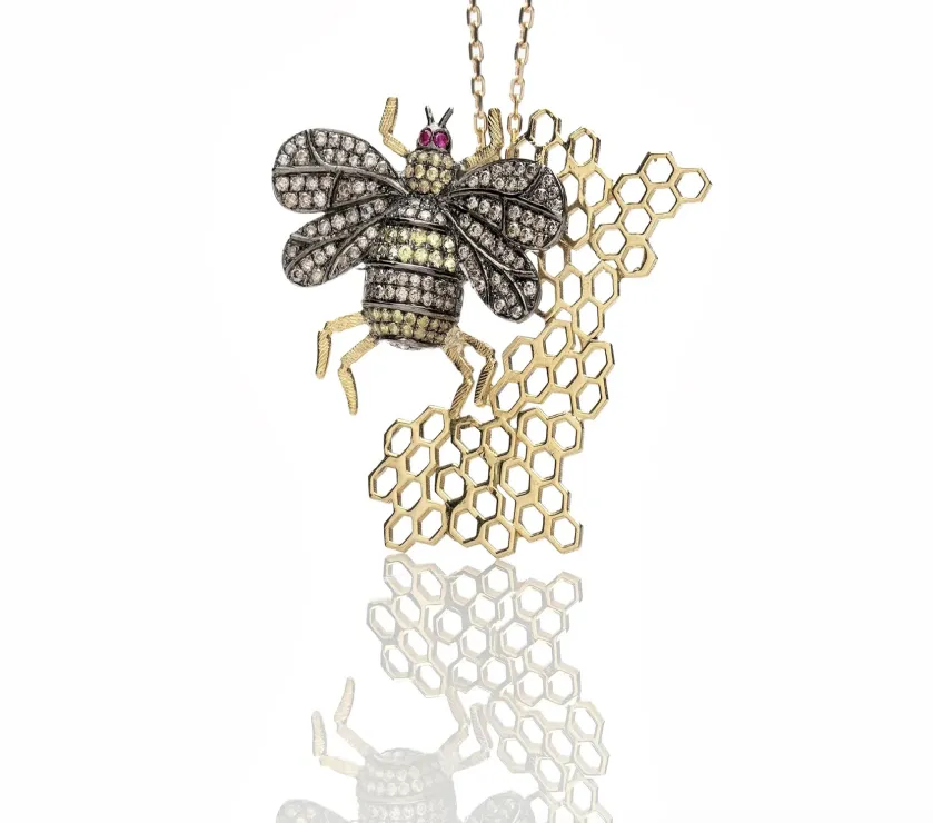 Nayla Shami The Bee Necklace in 18K Country of Origin USA