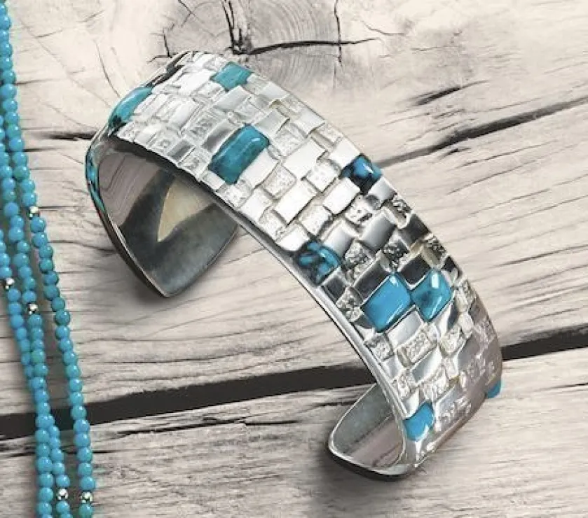 Ben Night Horse Basketweave Bracelet in Siler FDV0007