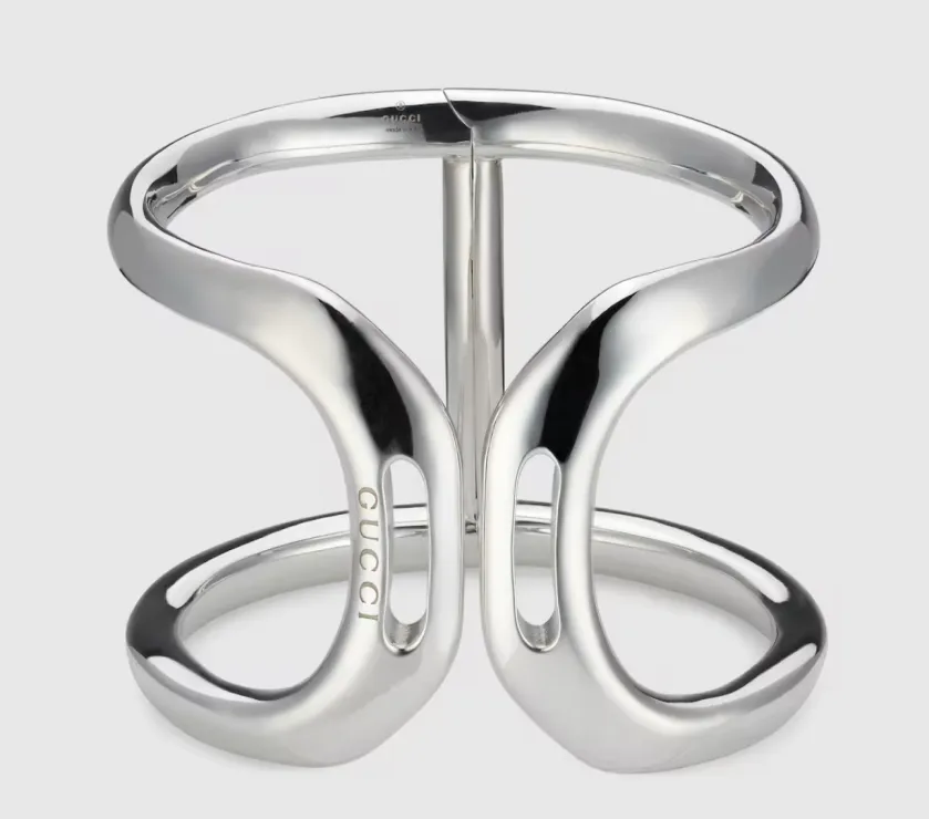 Gucci Staffa Cuff Silver J8400 0818 Bracelet 