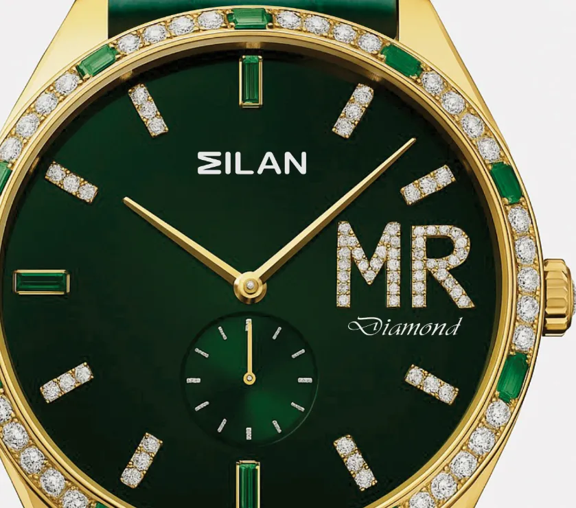 EILAN 18K Oro Giallo  Diamond Automatico Uomini Orologi 41MM