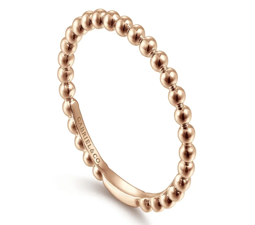 G&C 14K Rose Gold Bujukan Beaded  Stackable Ring