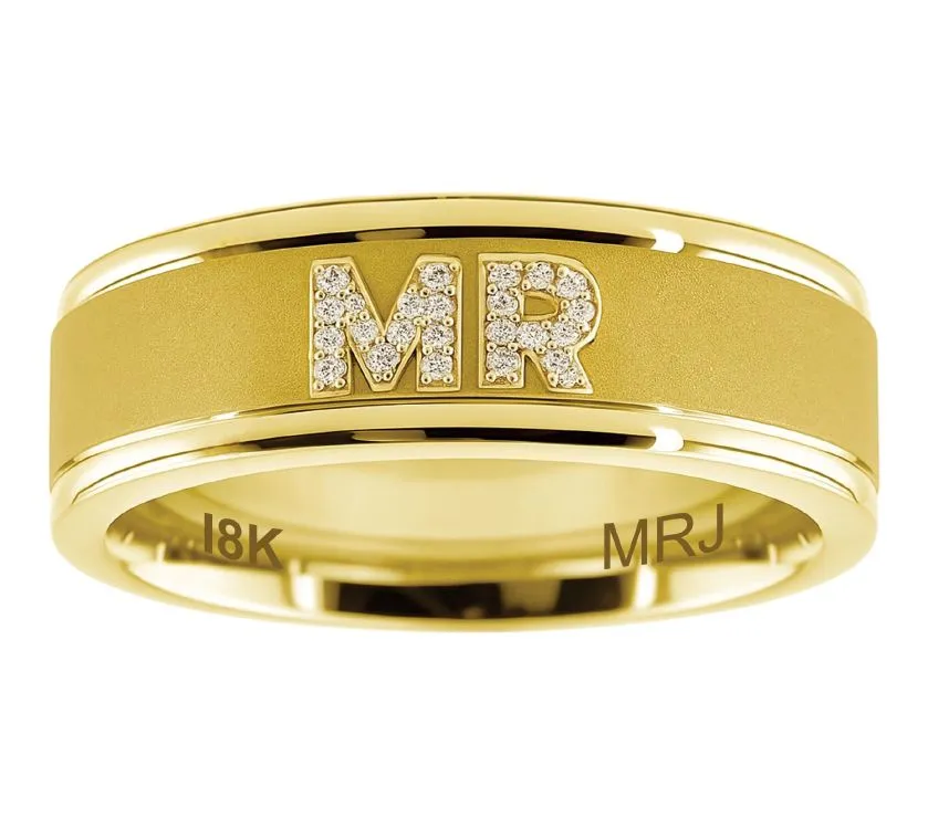 MRJ 18ct Yellow Gold 0.30ct Diamond Icon Band Ring