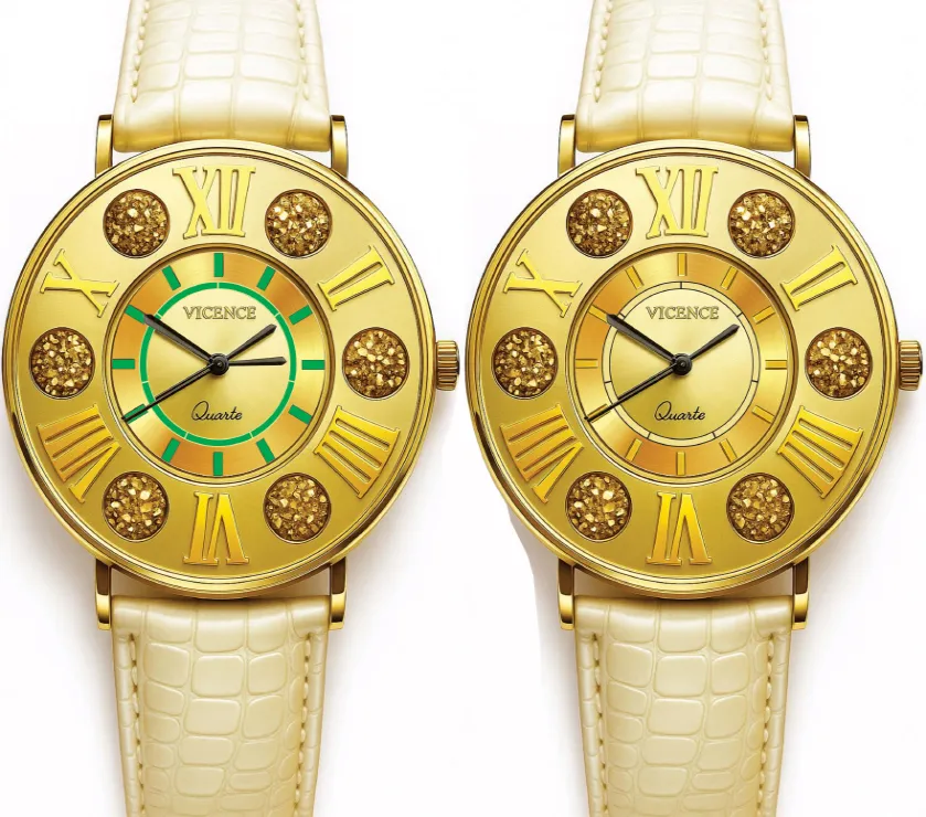 Vicence Milor 14K God Only Case Quartz Unisex Watch 41.5MM