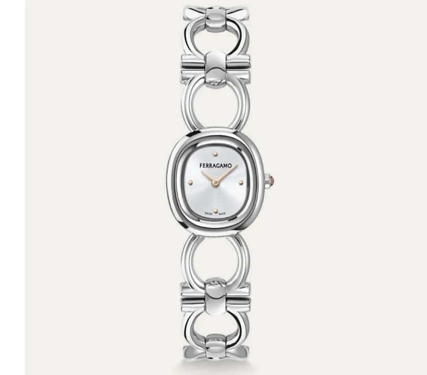 Salvatore Ferragamo Double Gancini White Dial 611314 778130 Watch