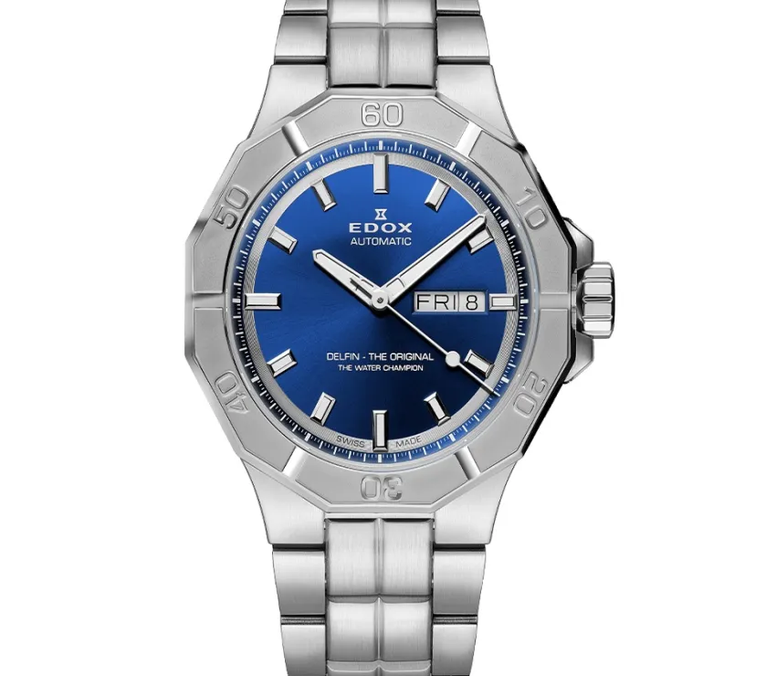 EDOX DELFIN THE ORIGINAL DAY-DATE BLUE-TONE AUTOMATIC