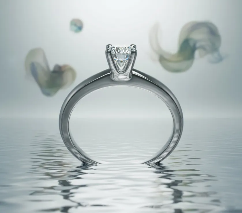 MRJ Round Diamond Solitaire Engagement Ring White Gold