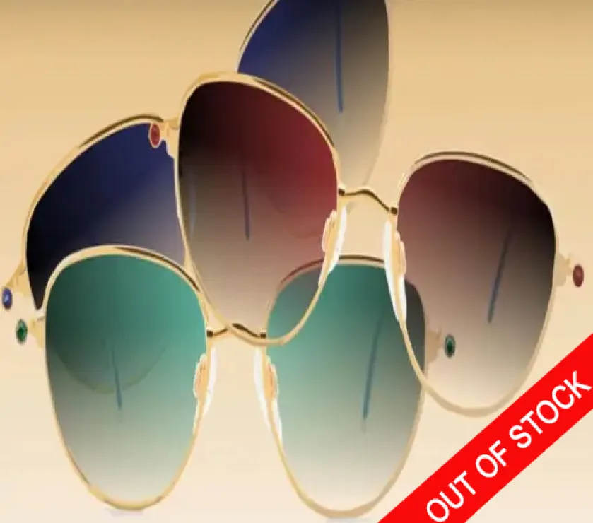 Chopard Lunettes Glasses Spectacles Estede 23 KT Gold Gem Cabochon