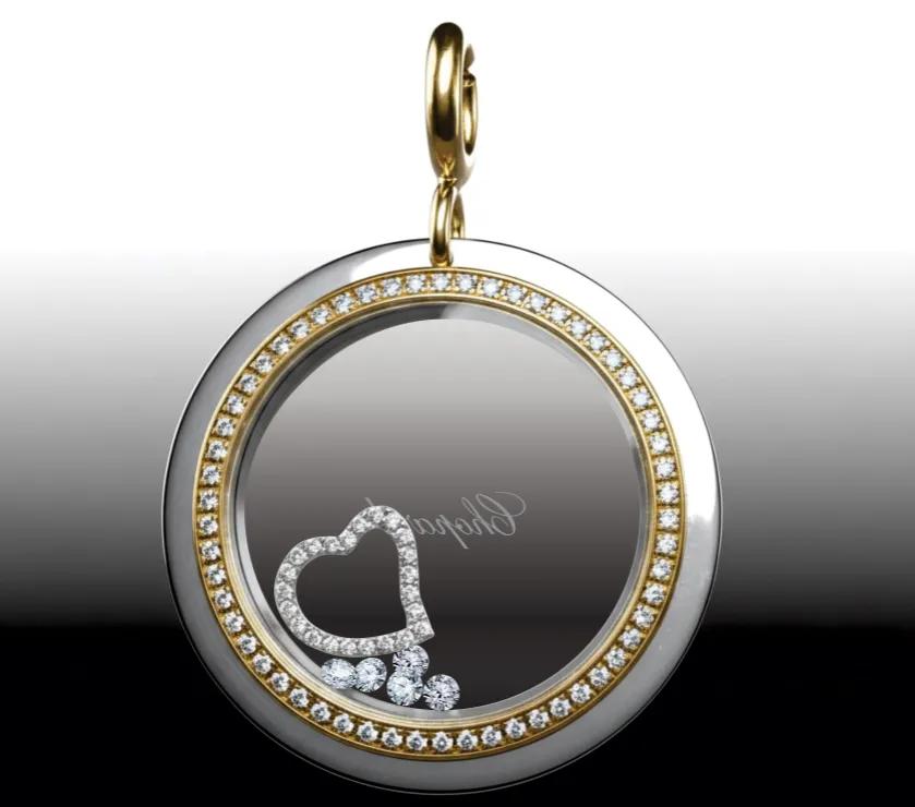Heart Happy  Diamond Floating Charms Elegant and Luxurious Pendant