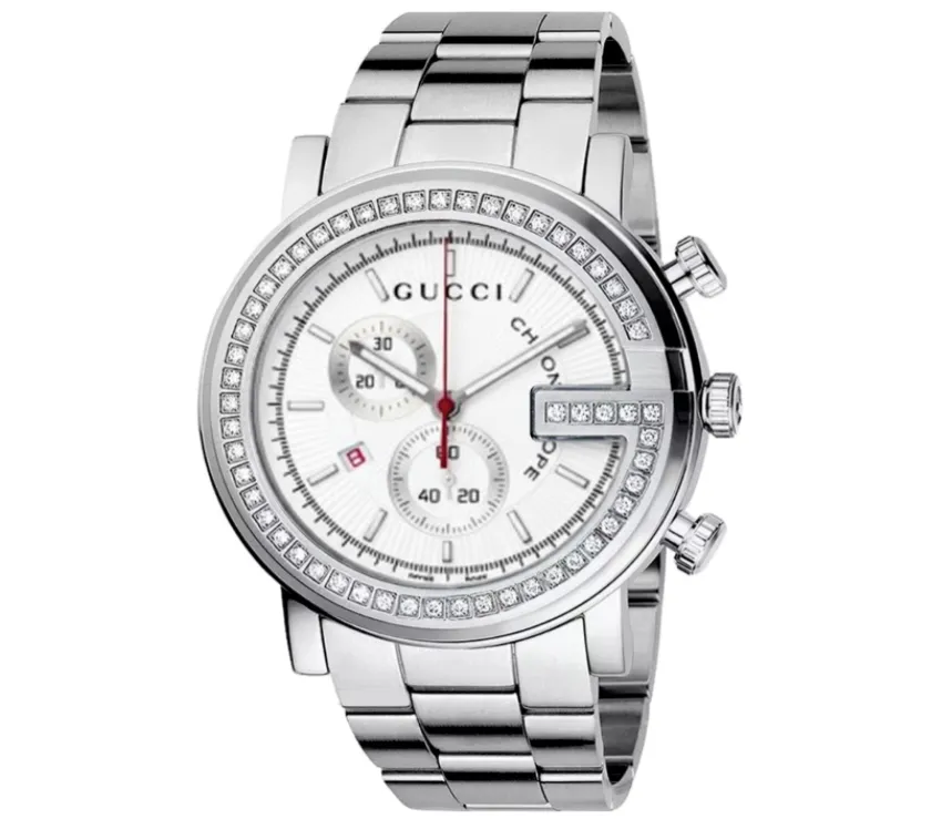 Gucci Diamond G Chrono 101M Steel Quartz Wristwatch