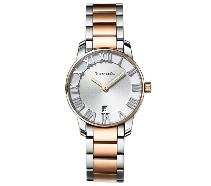 Tiffany Co Atlas 18K Gold Bezel Quartz Womens Watch