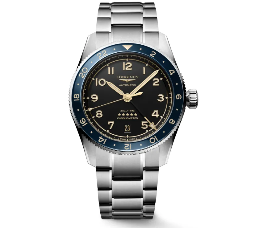 LONGINES SPIRIT ZULU TIME Steel Automatic Wristwatch 39MM