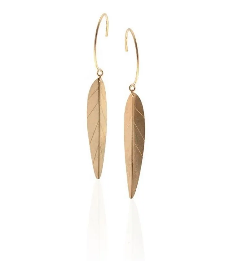 MRJ ORECCHINO ISIDE MONO FOGLIA ORO GIALLO 9KT