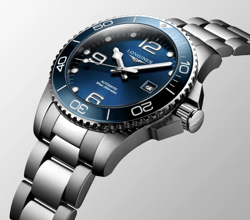 LONGINES HYDROCONQUEST L3.782.4.96.6 AUTOMATIC STEEL CERAMIC WATCH 43M